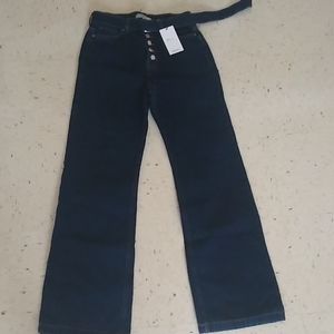 Denim high-waisted jeans